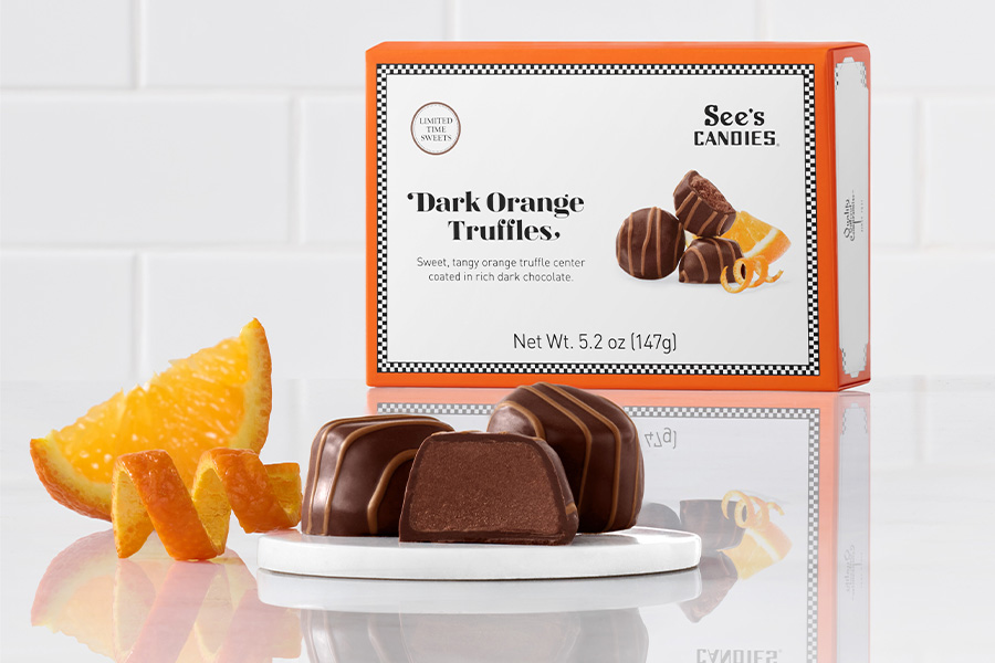 Dark Orange Truffles at See’s Candies